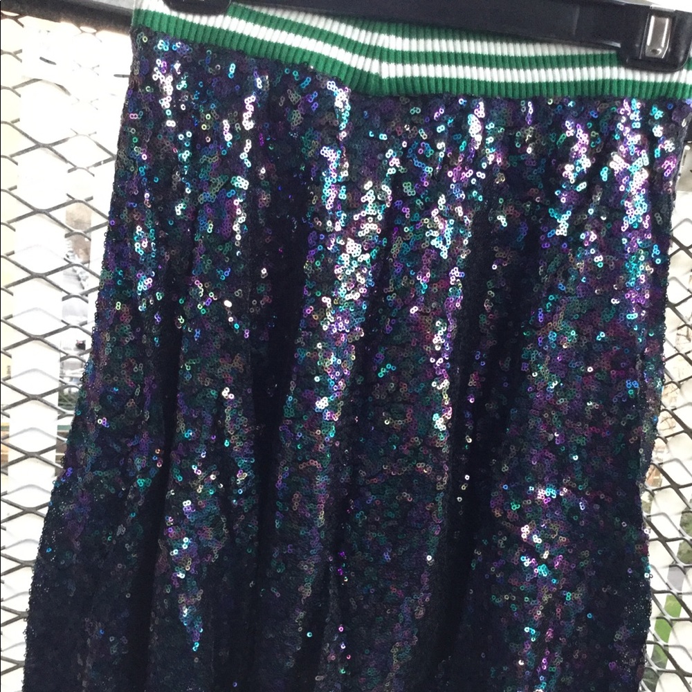 Zara Girls Sequin Skirt w/Varsity Stripe Waistband - Picture 4 of 7